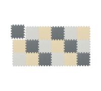 Relaxdays Set de alfombras puzzle tricolor beige,blanco,gris