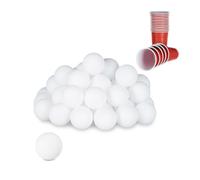 Relaxdays Set de beer pong blanco,rojo