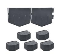 Relaxdays Set de borde para césped plástico negro