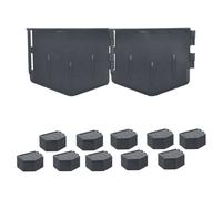 Relaxdays Set de borde para césped plástico negro