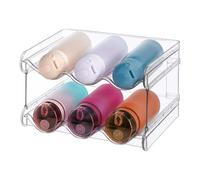 Relaxdays Set de botelleros, apilables, Organizador Nevera, Transparente