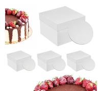 Relaxdays Set de cajas para tartas con bases blanco