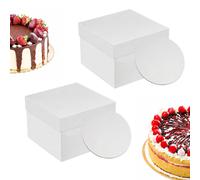 Relaxdays Set de cajas para tartas con bases blanco