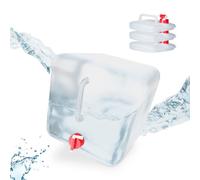 Relaxdays Set de cuatro bidones plegables rojo,transparente