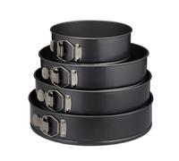 Relaxdays Set de cuatro moldes desmontables negro,plata