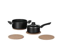 Relaxdays Set de cuatro salvamanteles de corcho marrón claro