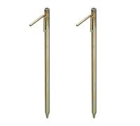 Relaxdays Set de Dos piquetas XXL para Camping, Anclaje para Suelo Duro, 51cm, Acero galvanizado, Amarillo