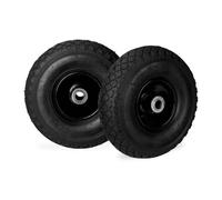 Relaxdays Juego de Dos Ruedas de Carretilla, 3.00-4, hasta 100kg, Llanta de Acero, 260 x 85 mm, Negro, Caucho