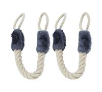 Relaxdays Set de dos topes con forma de cuerda crema,gris