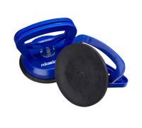 Relaxdays Set de dos ventosas para cristales azul,negro