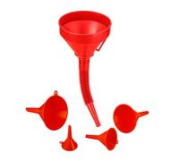 Relaxdays Set de embudos rojos con tubo rojo