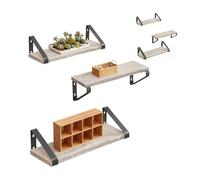 Relaxdays Set de estanterías de pared 3 tamaños beige,negro