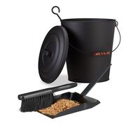 Relaxdays set de limpieza de chimeneas, 2 piezas negro