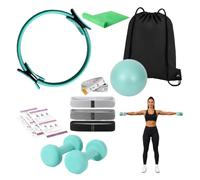 Relaxdays Set de Pilates, 11 Piezas: aro, balón, Verde
