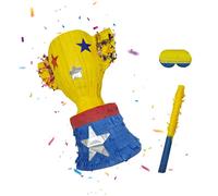 Relaxdays Set de piñata en forma de trofeo azul,amarillo,rojo