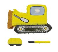 Relaxdays Set de piñata Obra con bastón y máscara amarillo,naranja,negro