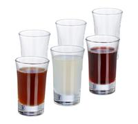Relaxdays Set de seis vasos para chupitos transparente