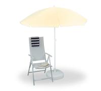 Relaxdays set de sombrilla de 2 partes blanco,amarillo