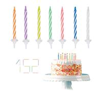 Relaxdays Set de velas para tartas de cumpleaños blanco,azul,rosa
