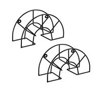 Relaxdays Set of 2 Semicircular Hose Pipe Holders Soporte Manguera Pared, Pack de 2, Cuelgamangueras Jardín, 19 x 30,5 x 13,5 cm, para hasta 45 m y 5/8", Negro, Acero