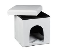 Relaxdays set para perros 2 piezas blanco,negro,plata