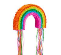 Relaxdays Set piñata arcoiris de 4 piezas verde,naranja,fucsia