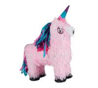 Relaxdays Set piñata unicornio rosa y fucsia amarillo,naranja,fucsia