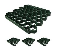 Relaxdays Set rejillas césped plástico verde oscuro