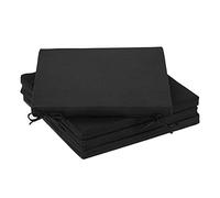 Relaxdays Set Silla, Cuadrados, 39,5x39,5 cm, con Lazo, Interior y Exterior, Poliéster, Cojín Asiento, Negro, 4 Unidad (Paquete de 1), 4