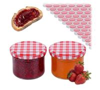 Relaxdays Set tarros de conserva 220 ml Twist Off blanco,rojo,transparente