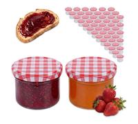 Relaxdays Set tarros de conserva 220 ml Twist Off blanco,rojo,transparente