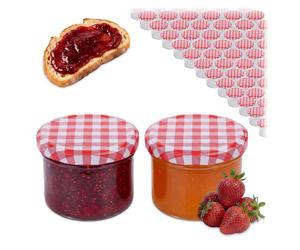 Relaxdays Set tarros de conserva 220 ml Twist Off blanco,rojo,transparente