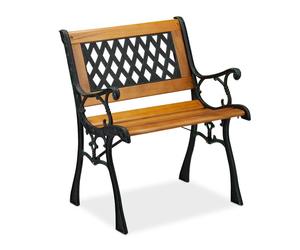 Relaxdays Silla baja de jardín de madera verde oscuro,marrón claro,negro