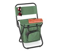 Relaxdays Silla camping verde con respaldo verde,negro