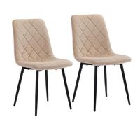 Relaxdays Silla Comedor, 2 Unidades, Terciopelo, Patas Metal, 120 kg, Beige