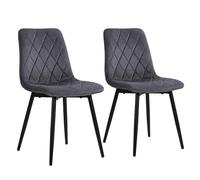 Relaxdays Silla Comedor, Set 2, Terciopelo, Patas Metal, 120 kg, Antracita | Salón y cocina, silla de cocina tapizada