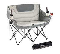 Relaxdays - Silla de Camping Doble Plegable, Bolsa de Transporte, portavasos, 272 kg, poliéster y Metal, Color Gris