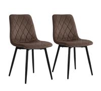 Relaxdays Silla de Comedor, Set 2, Terciopelo, Patas Metal, 120 kg, marrón | Salón y cocina, silla de cocina tapizada