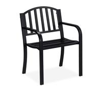 Relaxdays Silla de jardín de metal negro