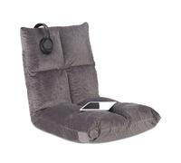 Relaxdays Silla de suelo con respaldo reclinable negro,gris