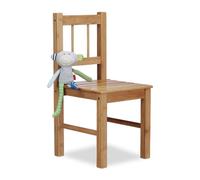 Relaxdays Silla Decorativa de Bambú, 57 x 27 x 29 cm, Sillita para Flores, de Madera, Asiento Infantil, Natural