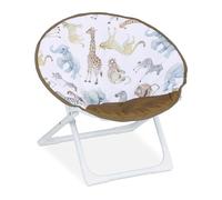 Relaxdays Silla Infantil Plegable, Jungla, 47x50x48 cm, Asiento Niños Exterior/Interior, Sillón Peques, Multicolor, 50% poliéster 40% Hierro 10% plástico, Animales, 47 x 50 x 48 cm