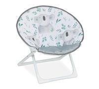 Relaxdays Silla plegable infantil Moonchair blanco,verde oscuro,gris