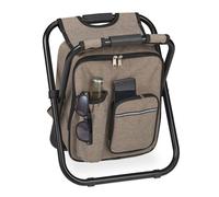 Relaxdays Silla mochila de camping plegable beige,negro