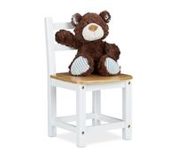 Relaxdays - Silla para niños Rustico de bambú, para niños y niñas, Asiento para el Dormitorio de los niños, 50 x 28.5 x 28 cm, Color Blanco y marrón Natural