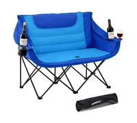 Relaxdays Silla plegable de camping para 2 azul,negro