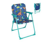 Relaxdays Silla plegable infantil con estampado azul,fucsia,turquesa