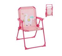 Relaxdays Silla plegable infantil con estampado blanco,fucsia