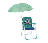 Relaxdays Silla plegable infantil con parasol blanco,azul,turquesa
