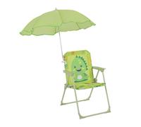 Relaxdays Silla plegable infantil con parasol verde oscuro,verde